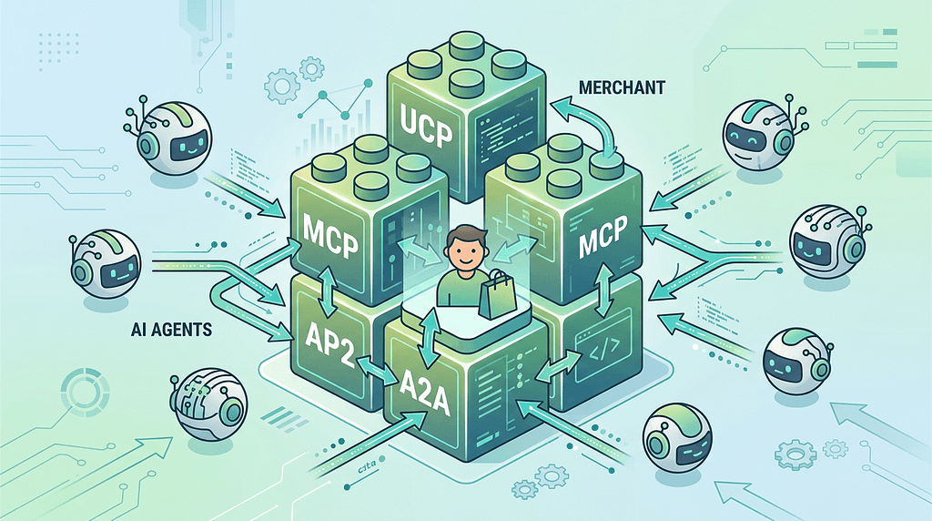 UCP, MCP, AP2, A2A, Explained for Merchants Who Don’t Code