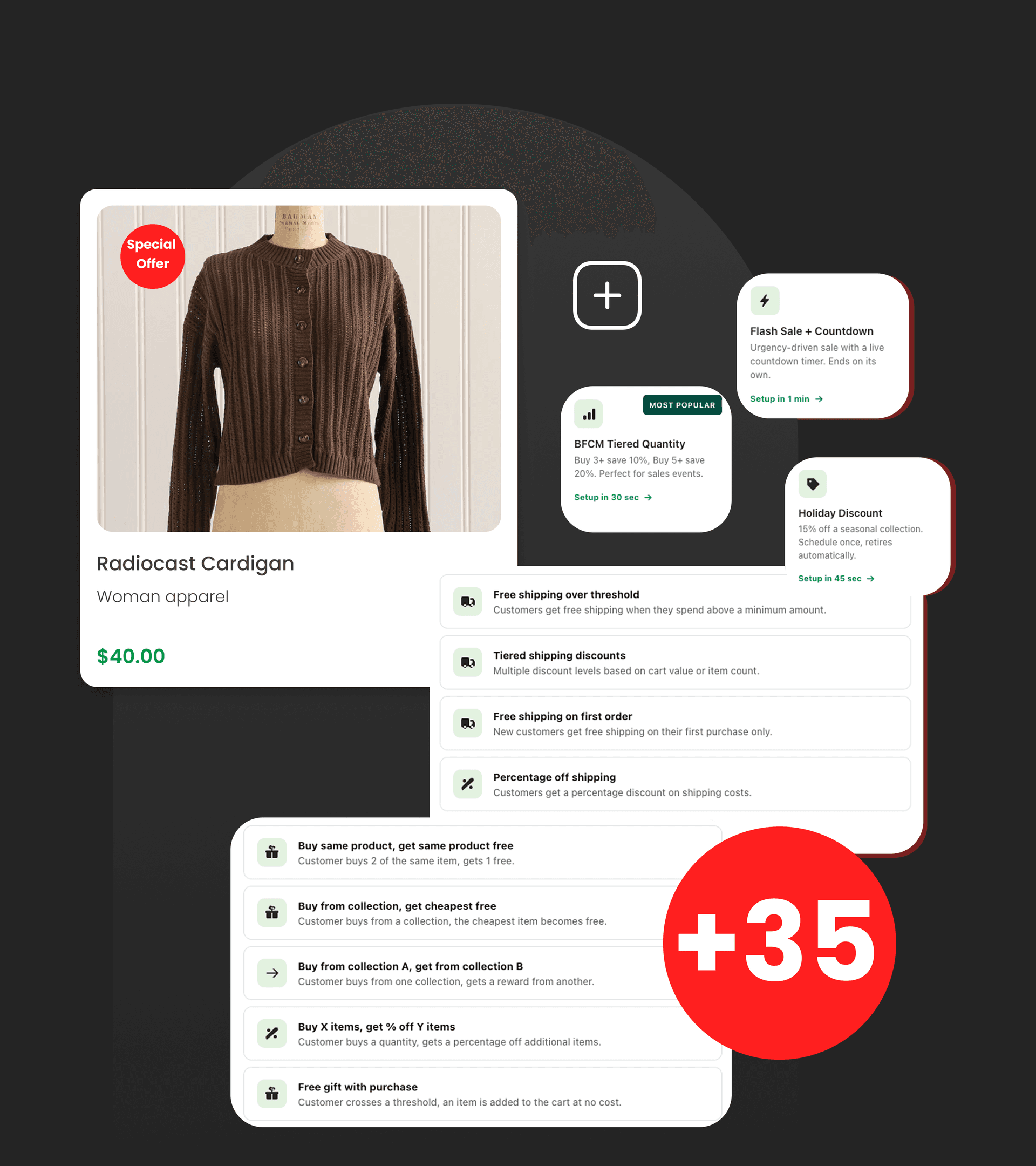 Tiered quantity volume discount campaign in Discount Prime for Shopify